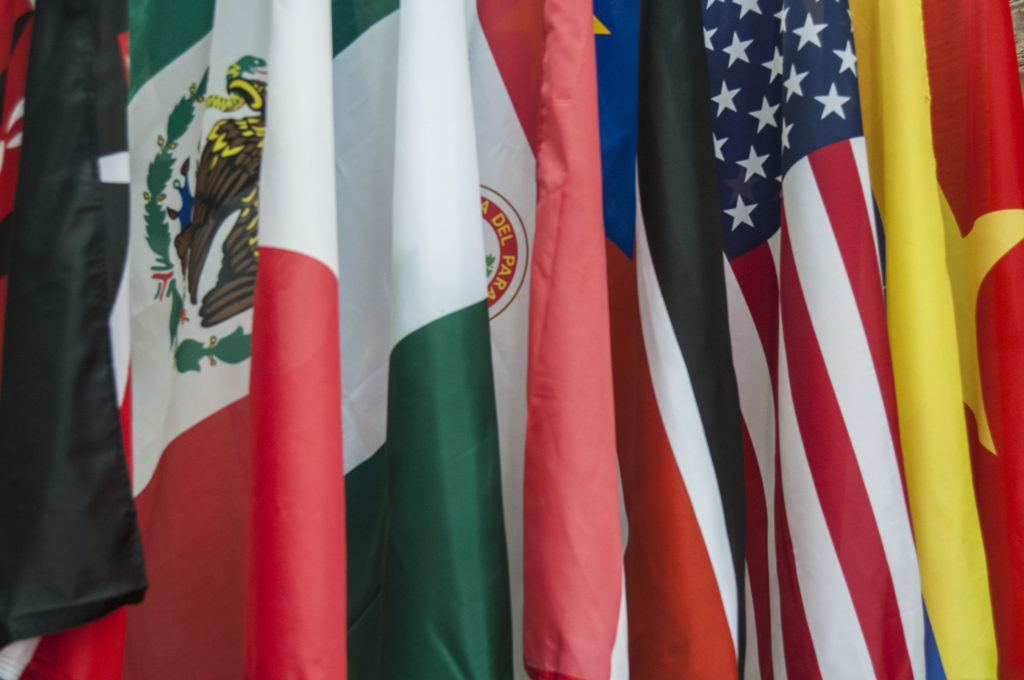 Flags from different countries.