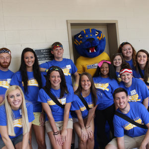 Orientation Leaders with Barney the Bearcat